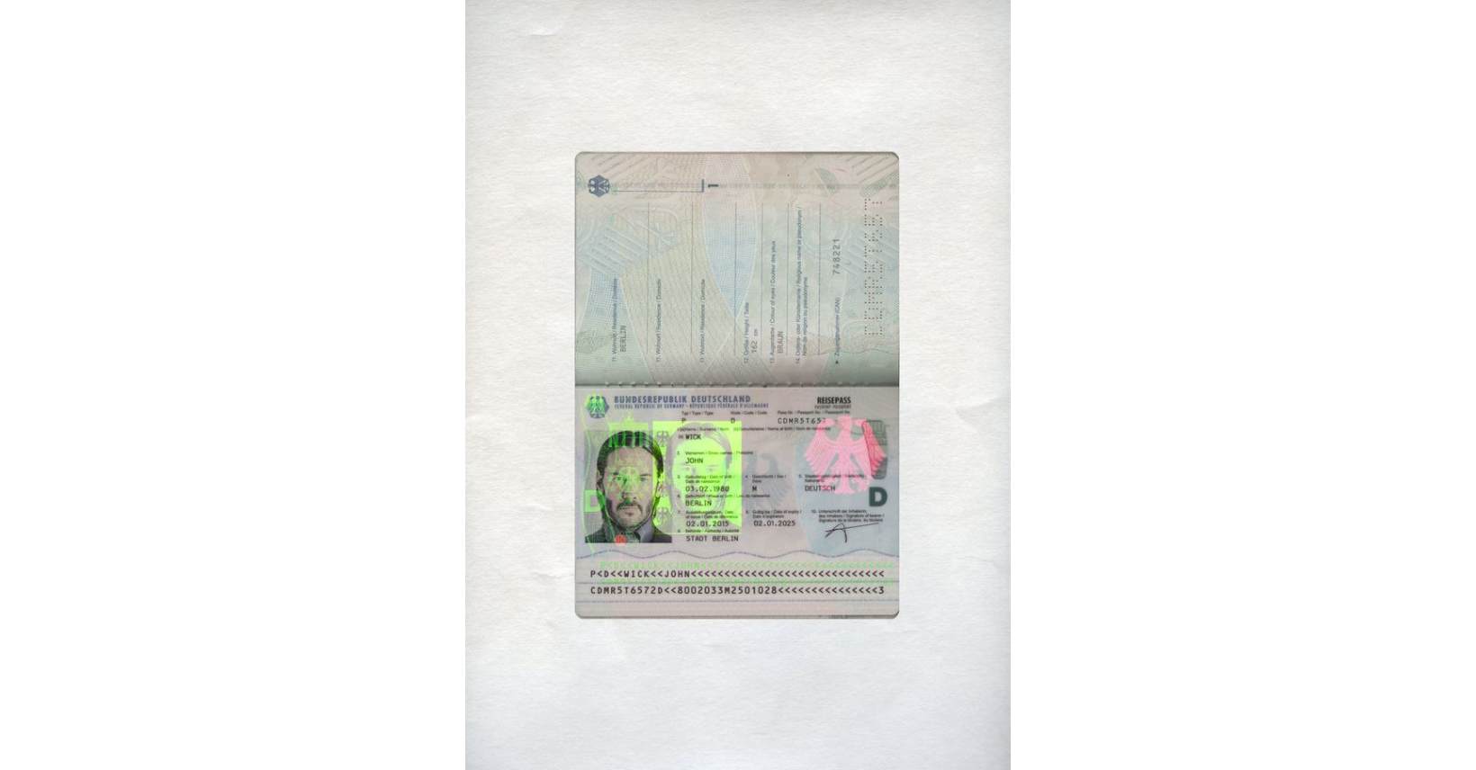 Their generator able to provide printer scanned passport document